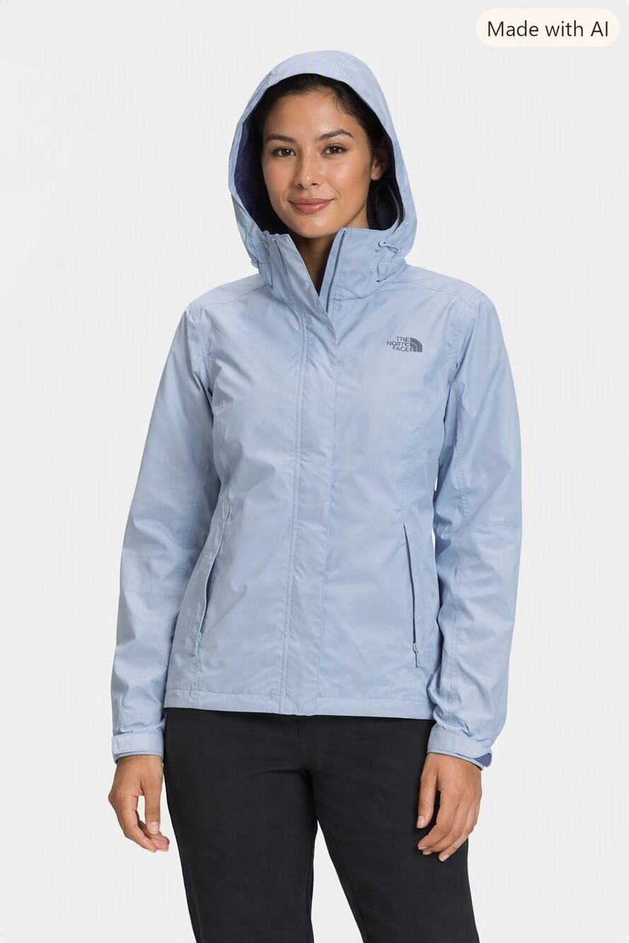 The North Face Resolve 2 Gray Waterproof Hooded Jacket Small Purple Accents